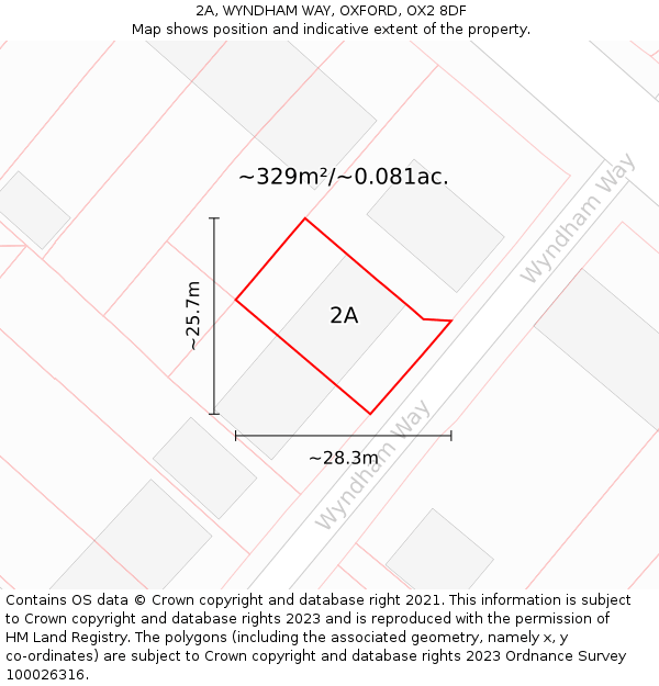 2A, WYNDHAM WAY, OXFORD, OX2 8DF: Plot and title map
