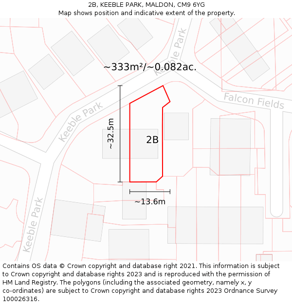 2B, KEEBLE PARK, MALDON, CM9 6YG: Plot and title map