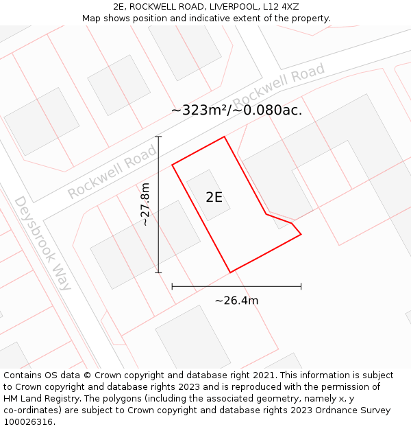 2E, ROCKWELL ROAD, LIVERPOOL, L12 4XZ: Plot and title map