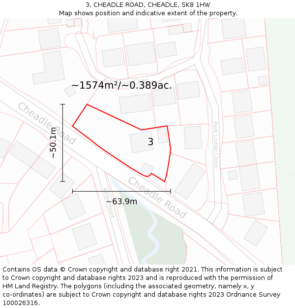 3, CHEADLE ROAD, CHEADLE, SK8 1HW: Plot and title map