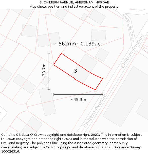 3, CHILTERN AVENUE, AMERSHAM, HP6 5AE: Plot and title map