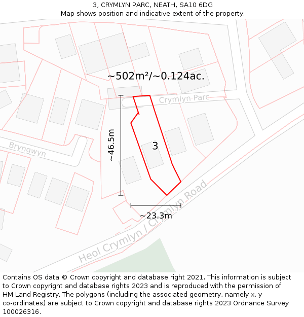 3, CRYMLYN PARC, NEATH, SA10 6DG: Plot and title map