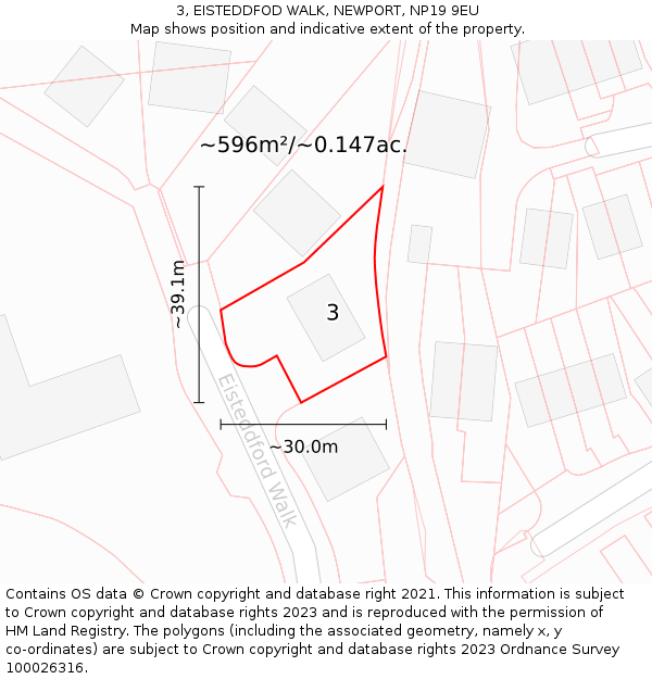 3, EISTEDDFOD WALK, NEWPORT, NP19 9EU: Plot and title map