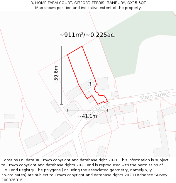 3, HOME FARM COURT, SIBFORD FERRIS, BANBURY, OX15 5QT: Plot and title map