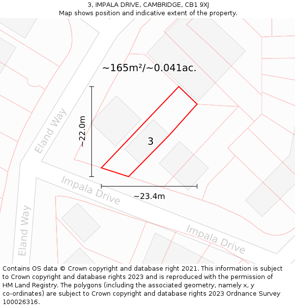 3, IMPALA DRIVE, CAMBRIDGE, CB1 9XJ: Plot and title map