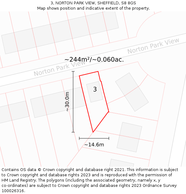 3, NORTON PARK VIEW, SHEFFIELD, S8 8GS: Plot and title map