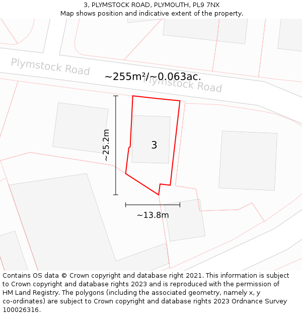 3, PLYMSTOCK ROAD, PLYMOUTH, PL9 7NX: Plot and title map