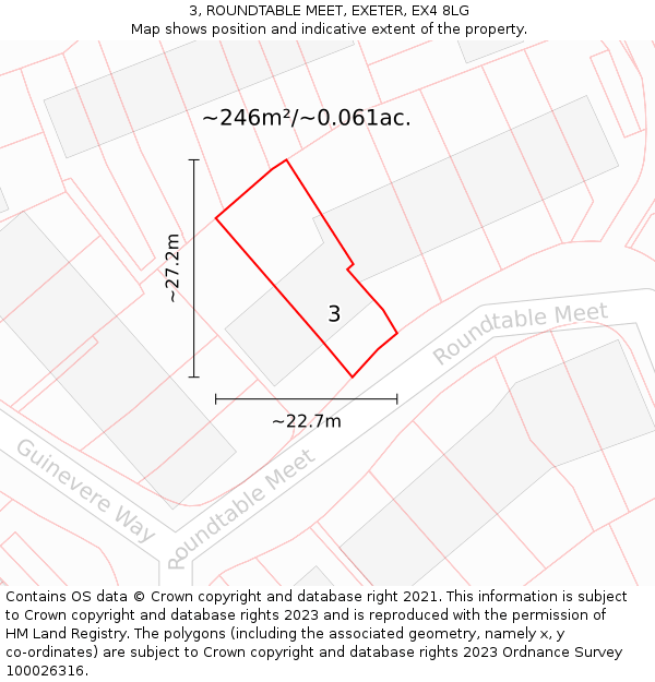 3, ROUNDTABLE MEET, EXETER, EX4 8LG: Plot and title map