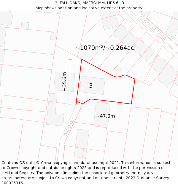 3, TALL OAKS, AMERSHAM, HP6 6HB: Plot and title map