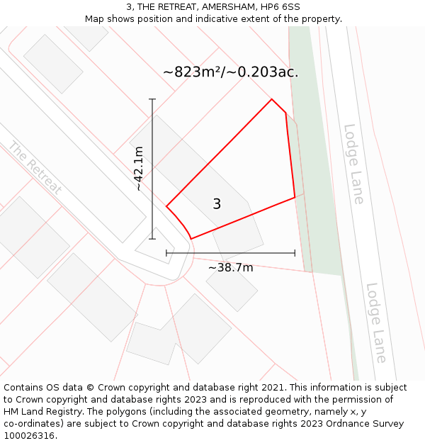 3, THE RETREAT, AMERSHAM, HP6 6SS: Plot and title map