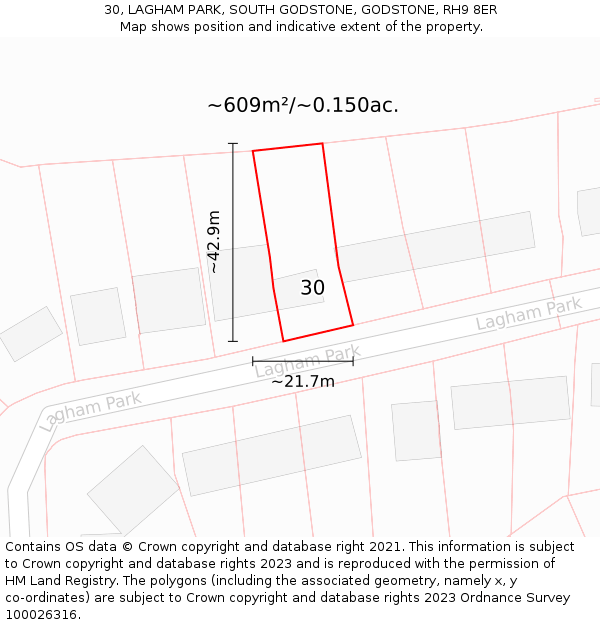 30, LAGHAM PARK, SOUTH GODSTONE, GODSTONE, RH9 8ER: Plot and title map