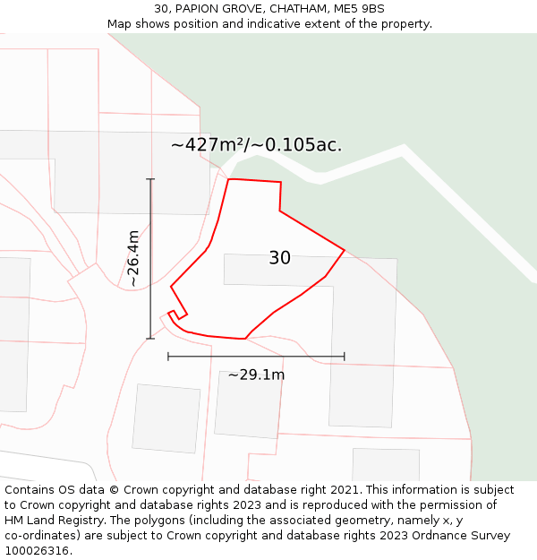 30, PAPION GROVE, CHATHAM, ME5 9BS: Plot and title map