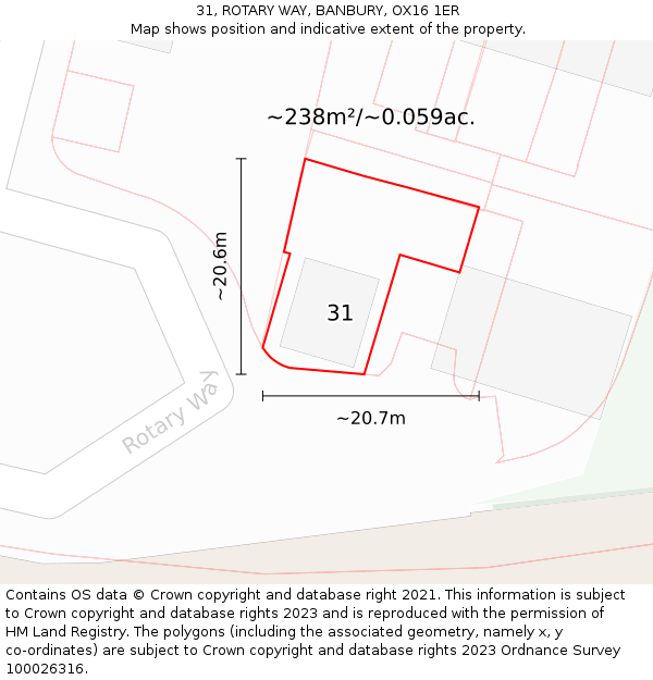 31, ROTARY WAY, BANBURY, OX16 1ER: Plot and title map
