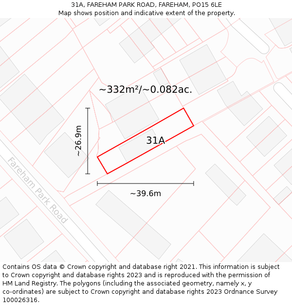 31A, FAREHAM PARK ROAD, FAREHAM, PO15 6LE: Plot and title map