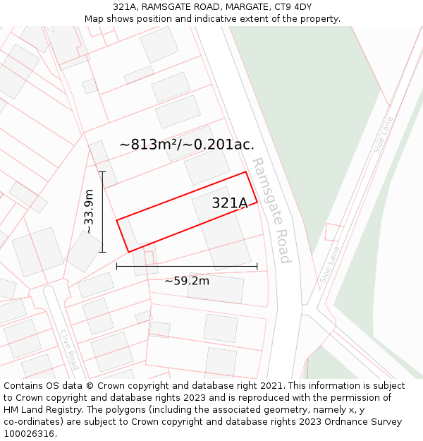 321A, RAMSGATE ROAD, MARGATE, CT9 4DY: Plot and title map