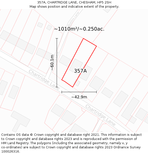 357A, CHARTRIDGE LANE, CHESHAM, HP5 2SH: Plot and title map