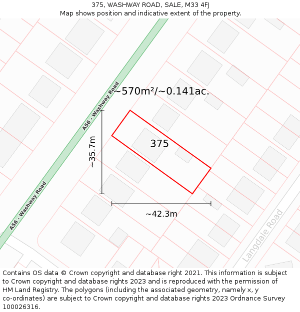 375, WASHWAY ROAD, SALE, M33 4FJ: Plot and title map