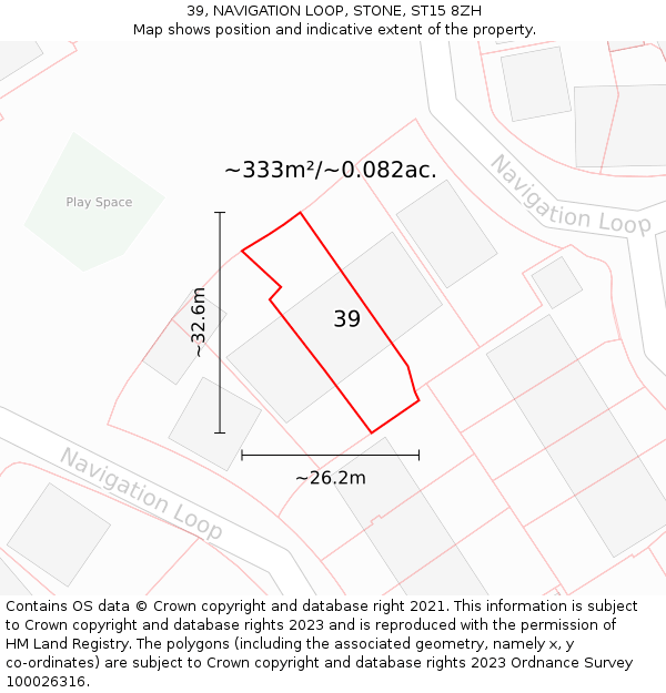 39, NAVIGATION LOOP, STONE, ST15 8ZH: Plot and title map