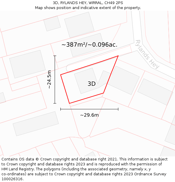 3D, RYLANDS HEY, WIRRAL, CH49 2PS: Plot and title map