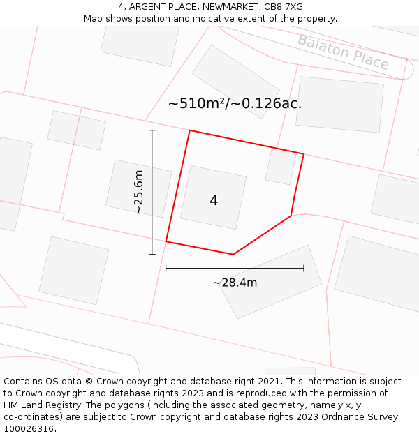 4, ARGENT PLACE, NEWMARKET, CB8 7XG: Plot and title map