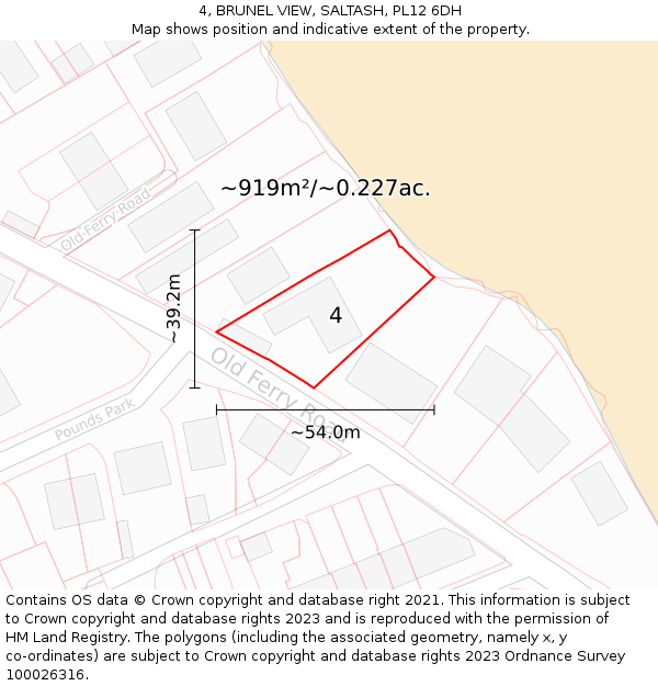 4, BRUNEL VIEW, SALTASH, PL12 6DH: Plot and title map