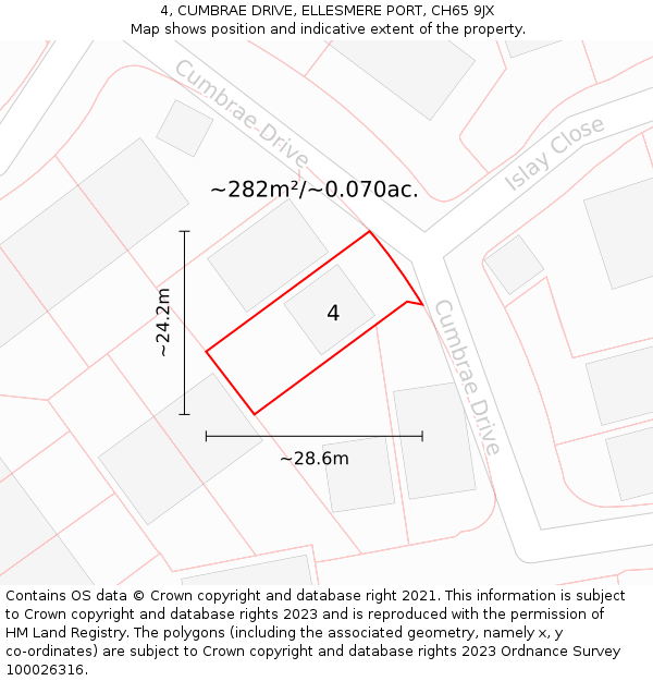 4, CUMBRAE DRIVE, ELLESMERE PORT, CH65 9JX: Plot and title map