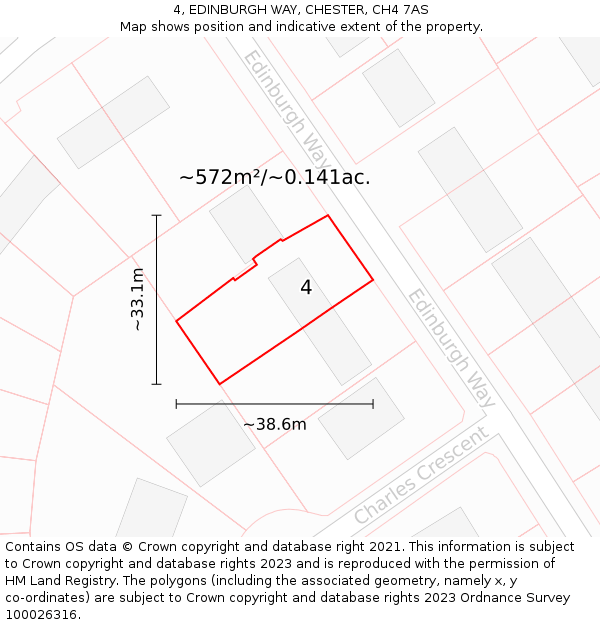 4, EDINBURGH WAY, CHESTER, CH4 7AS: Plot and title map