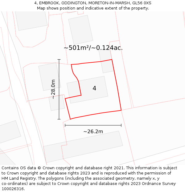 4, EMBROOK, ODDINGTON, MORETON-IN-MARSH, GL56 0XS: Plot and title map