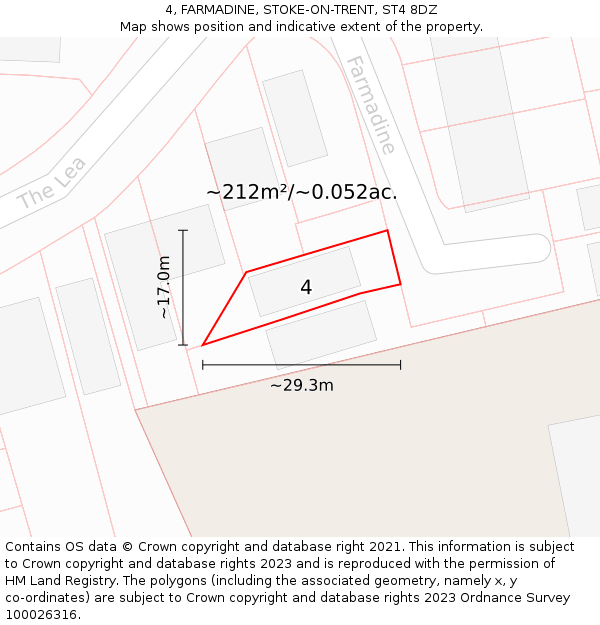 4, FARMADINE, STOKE-ON-TRENT, ST4 8DZ: Plot and title map