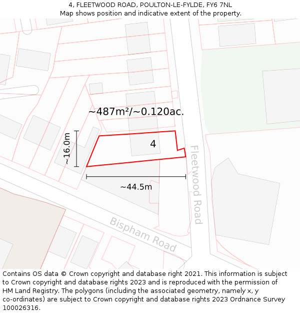 4, FLEETWOOD ROAD, POULTON-LE-FYLDE, FY6 7NL: Plot and title map