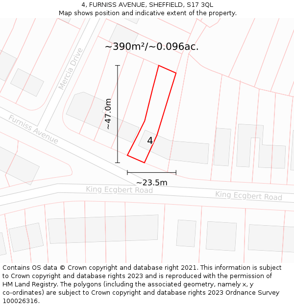 4, FURNISS AVENUE, SHEFFIELD, S17 3QL: Plot and title map