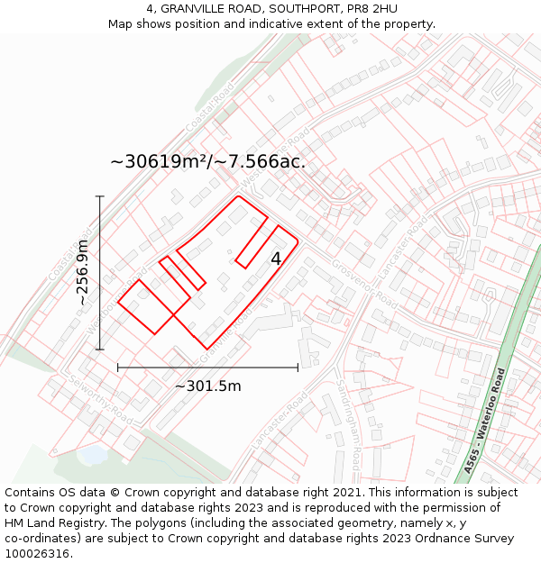 4, GRANVILLE ROAD, SOUTHPORT, PR8 2HU: Plot and title map