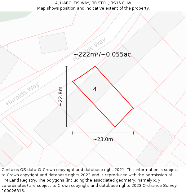 4, HAROLDS WAY, BRISTOL, BS15 8HW: Plot and title map