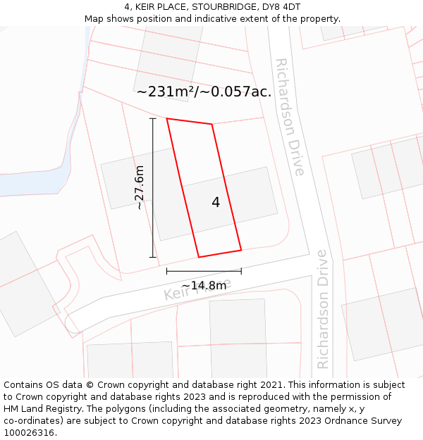 4, KEIR PLACE, STOURBRIDGE, DY8 4DT: Plot and title map