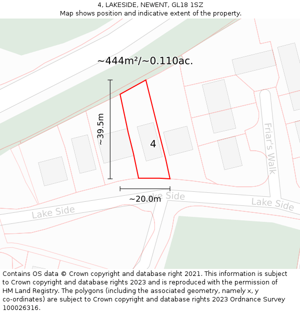 4, LAKESIDE, NEWENT, GL18 1SZ: Plot and title map