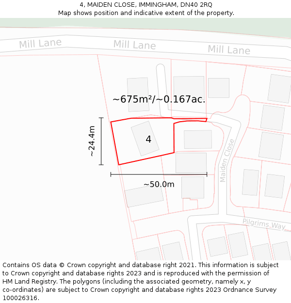 4, MAIDEN CLOSE, IMMINGHAM, DN40 2RQ: Plot and title map