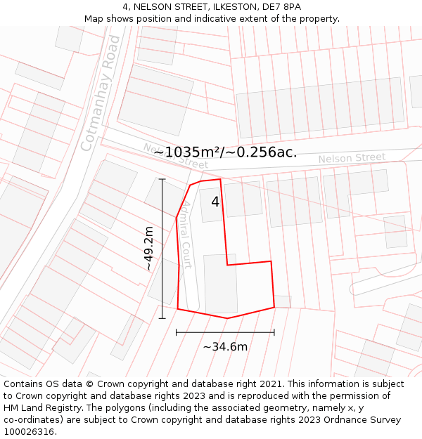 4, NELSON STREET, ILKESTON, DE7 8PA: Plot and title map