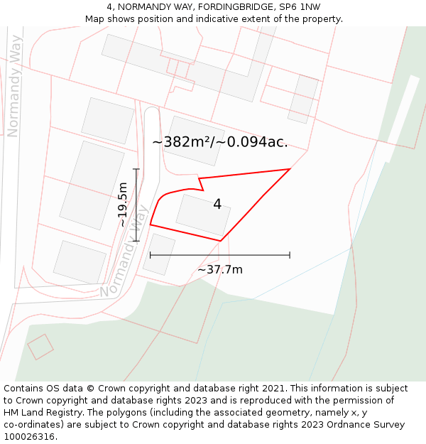 4, NORMANDY WAY, FORDINGBRIDGE, SP6 1NW: Plot and title map