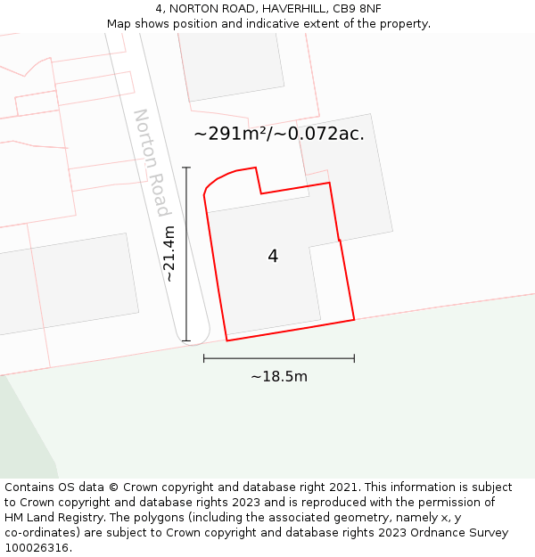 4, NORTON ROAD, HAVERHILL, CB9 8NF: Plot and title map