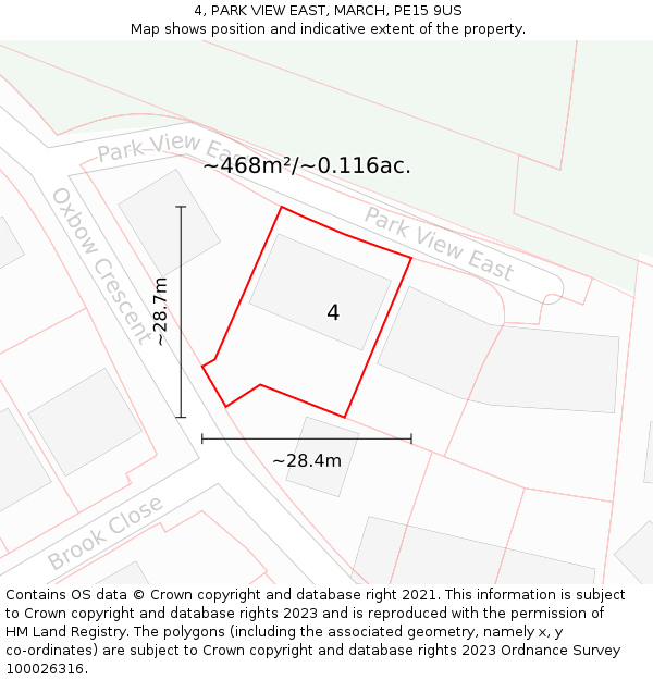 4, PARK VIEW EAST, MARCH, PE15 9US: Plot and title map