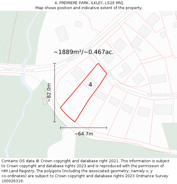 4, PREMIERE PARK, ILKLEY, LS29 9RQ: Plot and title map