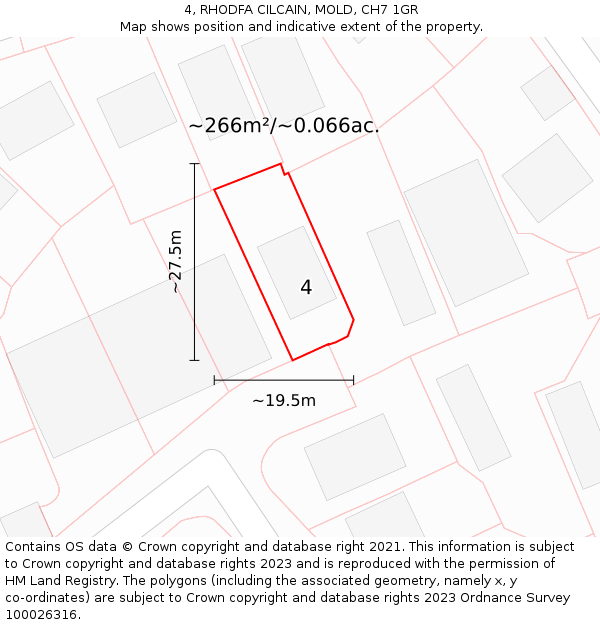 4, RHODFA CILCAIN, MOLD, CH7 1GR: Plot and title map