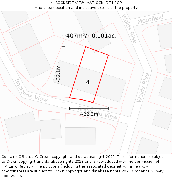 4, ROCKSIDE VIEW, MATLOCK, DE4 3GP: Plot and title map