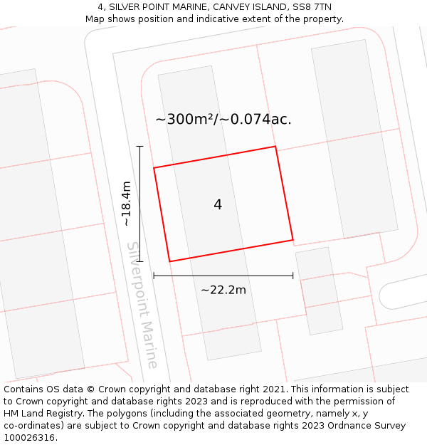 4, SILVER POINT MARINE, CANVEY ISLAND, SS8 7TN: Plot and title map