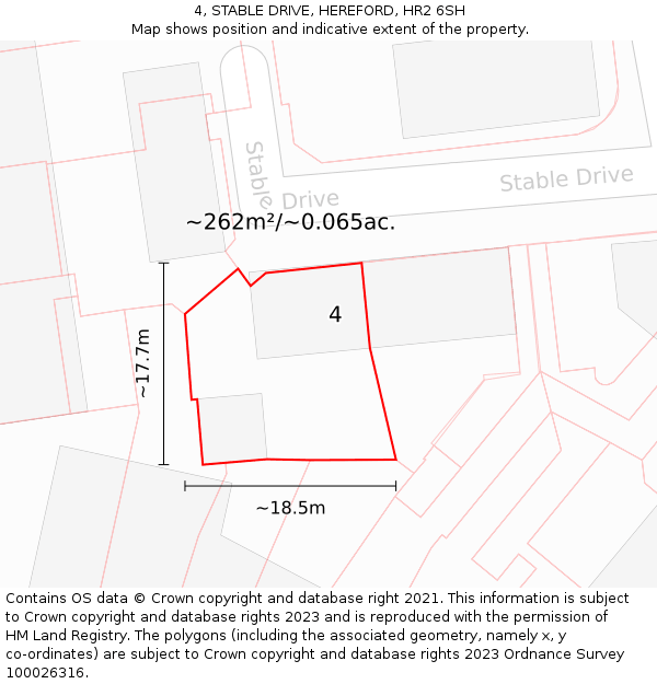 4, STABLE DRIVE, HEREFORD, HR2 6SH: Plot and title map