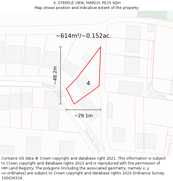 4, STEEPLE VIEW, MARCH, PE15 9QH: Plot and title map