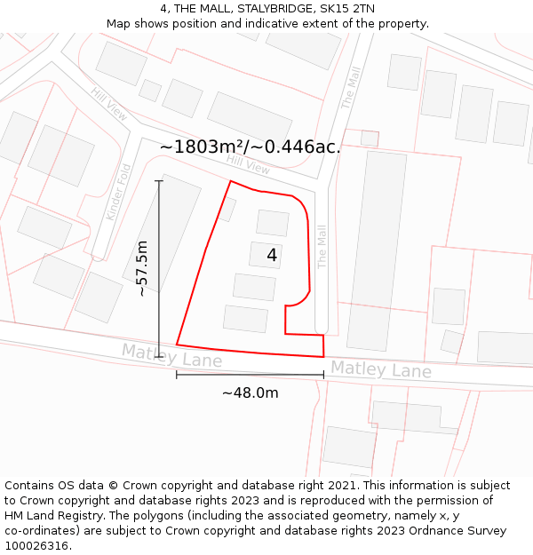 4, THE MALL, STALYBRIDGE, SK15 2TN: Plot and title map