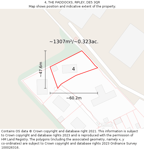 4, THE PADDOCKS, RIPLEY, DE5 3QR: Plot and title map