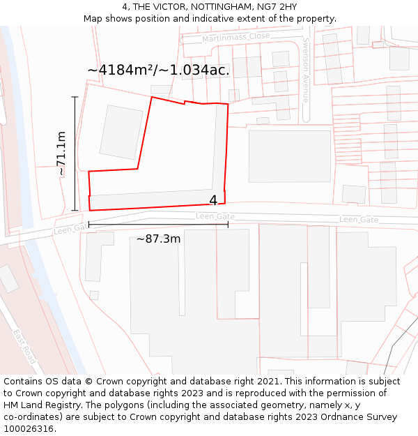 4, THE VICTOR, NOTTINGHAM, NG7 2HY: Plot and title map