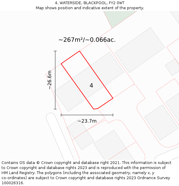 4, WATERSIDE, BLACKPOOL, FY2 0WT: Plot and title map
